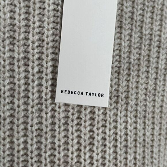 Rebecca Taylor Wool‎ Blend Sweater Scallop Neck Neutral Classic Old Money Staple - Picture 3 of 12